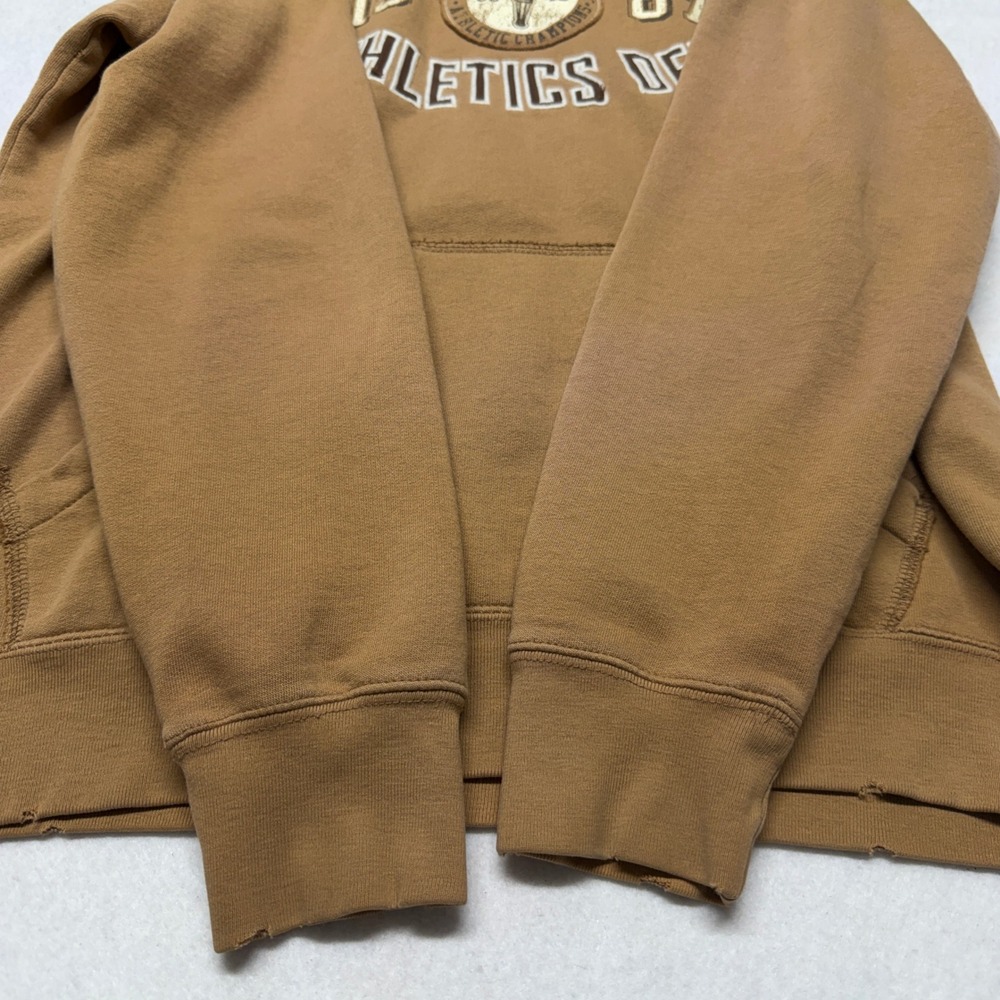 Y2K Aeropostale Hoodie Pullover Athletics Dept Graphic Cotton‎ Blend Brown Small - Picture 2 of 14